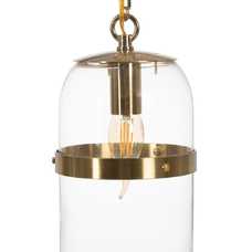 LÁMPARA TECHO ORO METAL / CRISTAL 13 X 13 X 30 CM