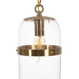 LÁMPARA TECHO ORO METAL / CRISTAL 13 X 13 X 30 CM