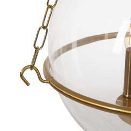 LÁMPARA TECHO ORO METAL / CRISTAL 40 X 40 X 80 CM