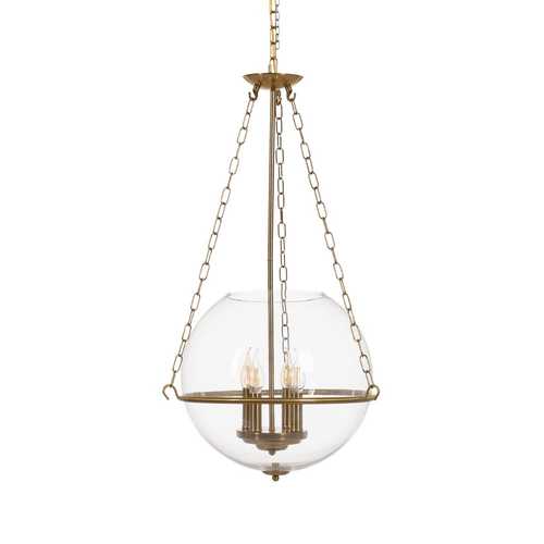 LÁMPARA TECHO ORO METAL / CRISTAL 40 X 40 X 80 CM