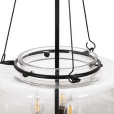 LÁMPARA TECHO NEGRO METAL / CRISTAL 35 X 35 X 72 CM