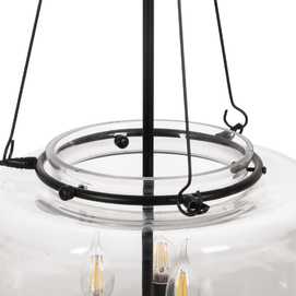 LÁMPARA TECHO NEGRO METAL / CRISTAL 35 X 35 X 72 CM