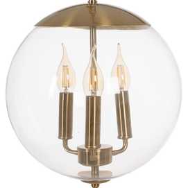 LÁMPARA TECHO ORO METAL / CRISTAL 30 X 30 X 30 CM