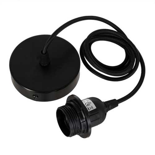 PORTALÁMPARAS NEGRO METAL / ACRÍLICO