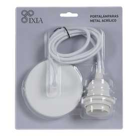 PORTALÁMPARAS BLANCO METAL / ACRÍLICO