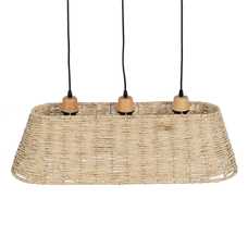 LÁMPARA TECHO NATURAL RATÁN ILUMINACIÓN 77 X 27 X 92 CM