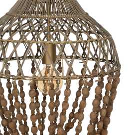 LÁMPARA TECHO CUENTAS NATURAL 42,50 X 42,50 X 76 CM