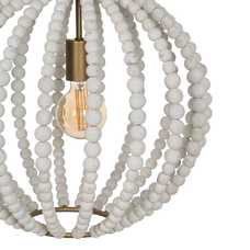 LÁMPARA TECHO CUENTAS BLANCO ROZADO 42,50 X 42,50 X 51 CM LÁMPARA TECHO CUENTAS BLANCO ROZADO 42,50 X 42,50 X 51 CM