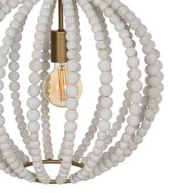 LÁMPARA TECHO CUENTAS BLANCO ROZADO 42,50 X 42,50 X 51 CM