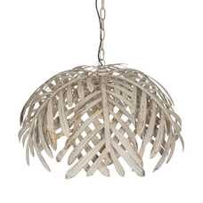 LÁMPARA TECHO HOJAS BLANCO ROZADO METAL 75 X 75 X 40 CM LÁMPARA TECHO HOJAS BLANCO ROZADO METAL 75 X 75 X 40 CM