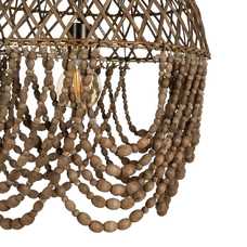 LÁMPARA TECHO CUENTAS NATURAL 47 X 47 X 52 CM LÁMPARA TECHO CUENTAS NATURAL 47 X 47 X 52 CM
