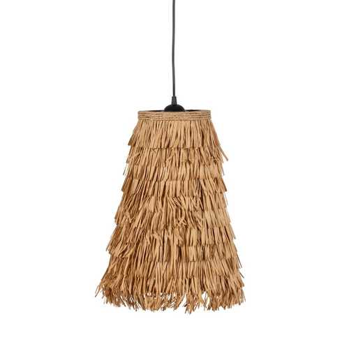 LÁMPARA TECHO FIBRA NATURAL ILUMINACIÓN 30 X 30 X 40 CM