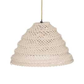 LAMPARA TECHO BLANCO ALGODÓN ILUMINACIÓN 50 X 50 X 30 CM