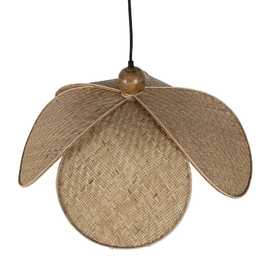 LÁMPARA TECHO FIBRA NATURAL ILUMINACIÓN 63 X 63 X 30 CM