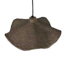 LÁMPARA TECHO GRIS PAPEL MACHÉ 44 X 44 X 18 CM LÁMPARA TECHO GRIS PAPEL MACHÉ 44 X 44 X 18 CM