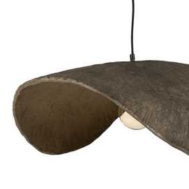 LÁMPARA TECHO BLANCO-ORO PAPEL MACHÉ 73 X 47 X 25 CM