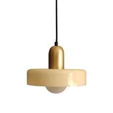 LÁMPARA TECHO AMARILLO METAL-CRISTAL 25 X 25 X 23 CM