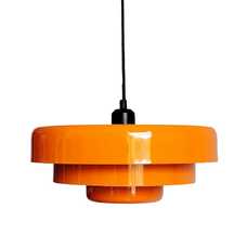 LÁMPARA TECHO NARANJA METAL-CRISTAL 35 X 35 X 16 CM LÁMPARA TECHO NARANJA METAL-CRISTAL 35 X 35 X 16 CM