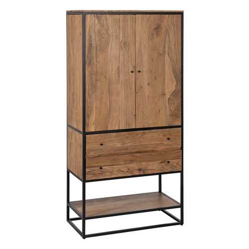 ARMARIO NATURAL MADERA-METAL SALÓN 90 X 45 X 190 CM