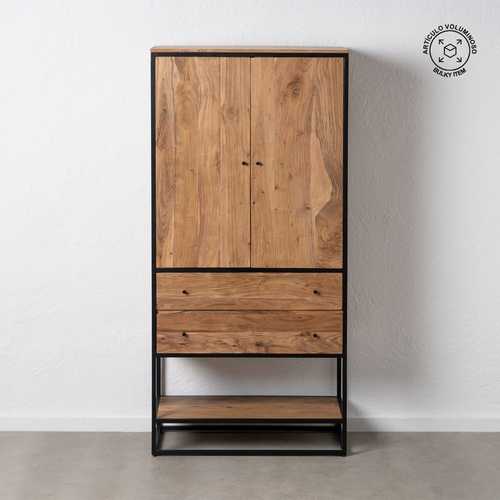 ARMARIO NATURAL MADERA-METAL SALÓN 90 X 45 X 190 CM