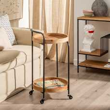 CAMARERA RUEDAS NATURAL-NEGRO 42 X 40,50 X 74 CM