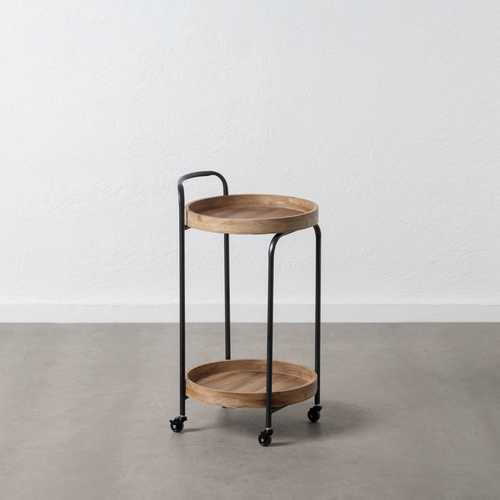 CAMARERA RUEDAS NATURAL-NEGRO 42 X 40,50 X 74 CM