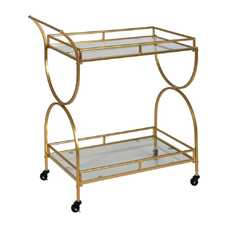 CAMARERA DORADO METAL-CRISTAL DECORACIÓN 77 X 40 X 88 CM