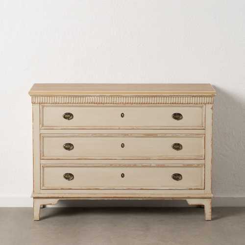 CÓMODA NATURAL-CREMA MADERA 119,50 X 44,50 X 84 CM