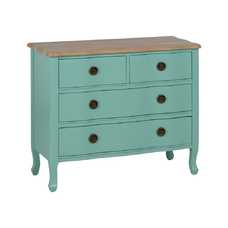 CÓMODA TURQUESA MADERA 93 X 38 X 78 CM