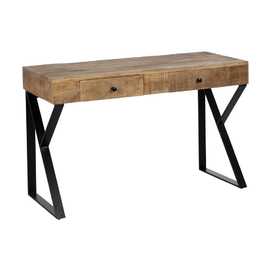 ESCRITORIO MARRÓN-NEGRO MADERA-METAL 120 X 50 X 77 CM