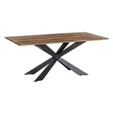 MESA COMEDOR NEGRO-MARRÓN METAL / MDF 180 X 93 X 75 CM MESA COMEDOR NEGRO-MARRÓN METAL / MDF 180 X 93 X 75 CM