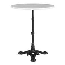 MESA AUXILIAR BLANCO-NEGRO METAL-MÁRMOL 60 X 60 X 71 CM