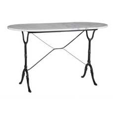 MESA COMEDOR BLANCO-NEGRO METAL-MÁRMOL 120 X 60 X 71 CM