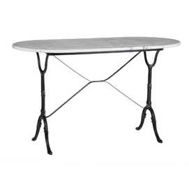 MESA COMEDOR BLANCO-NEGRO METAL-MÁRMOL 120 X 60 X 71 CM