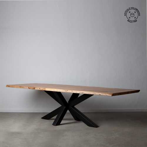 MESA COMEDOR NATURAL-NEGRO 300 X 94 X 78 CM