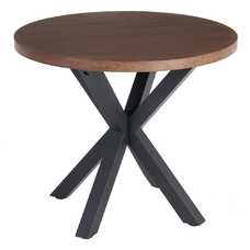 MESA COMEDOR MARRÓN-NEGRO DM-METAL 90 X 90 X 76 CM