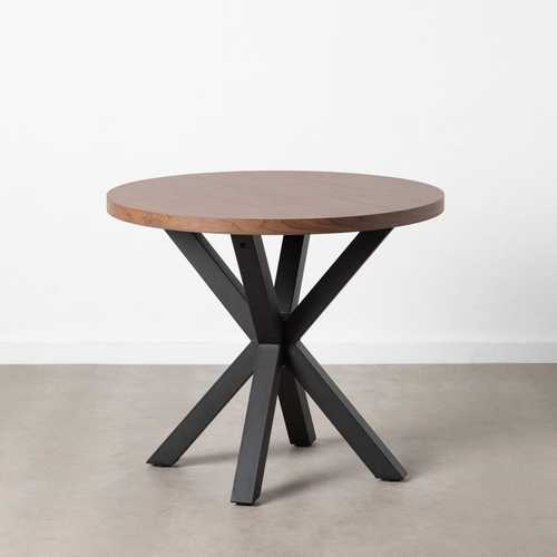 MESA COMEDOR MARRÓN-NEGRO DM-METAL 90 X 90 X 76 CM