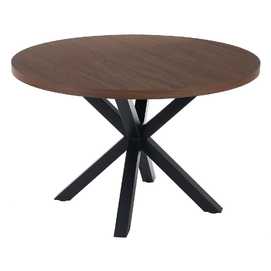 MESA COMEDOR MARRÓN-NEGRO DM-METAL 120 X 120 X 76 CM