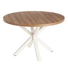 MESA COMEDOR NATURAL-BLANCO DM-METAL 120 X 120 X 76 CM