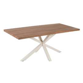 MESA COMEDOR NATURAL-BLANCO DM-METAL 180 X 90 X 76 CM