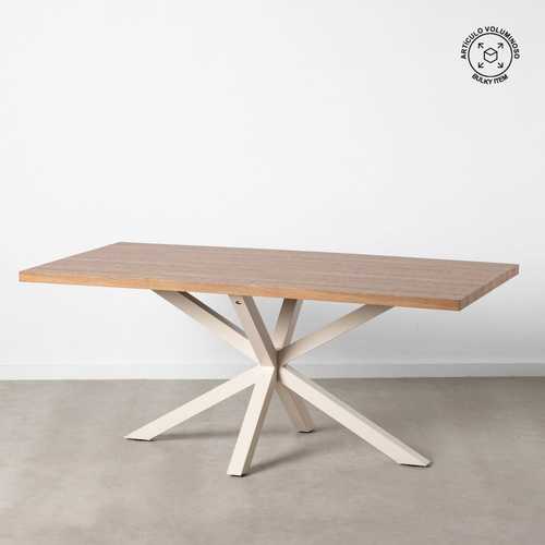 MESA COMEDOR NATURAL-BLANCO DM-METAL 180 X 90 X 76 CM
