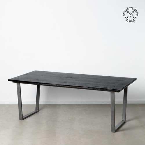 MESA COMEDOR NEGRO MADERA / METAL SALÓN 200 X 100 X 78 CM