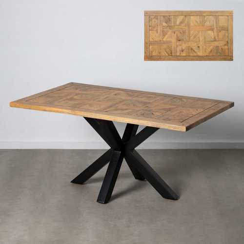 MESA COMEDOR NATURAL-NEGRO 160 X 90 X 76 CM