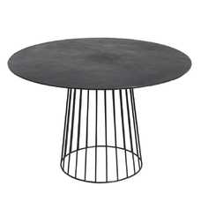 MESA COMEDOR NEGRO ALUMINIO/HIERRO 120 X 120 X 77 CM