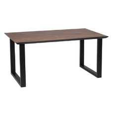 MESA COMEDOR NEGRO-MARRÓN MADERA-HIERRO 160 X 90 X 76 CM MESA COMEDOR NEGRO-MARRÓN MADERA-HIERRO 160 X 90 X 76 CM