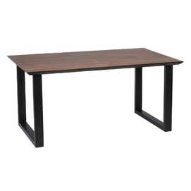 MESA COMEDOR NEGRO-MARRÓN MADERA-HIERRO 160 X 90 X 76 CM