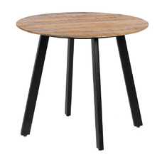 MESA COMEDOR NATURAL-NEGRO MADERA-HIERRO 90 X 90 X 77 CM