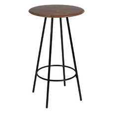 MESA BAR MARRÓN-NEGRO MADERA-METAL 60 X 60 X 105 CM