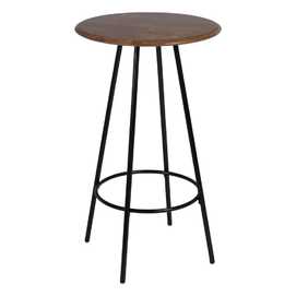 MESA BAR MARRÓN-NEGRO MADERA-METAL 60 X 60 X 105 CM