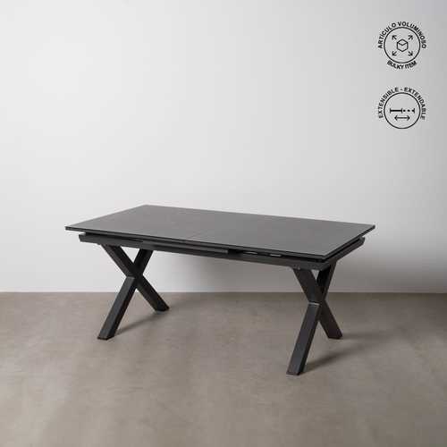 MESA COMEDOR EXTENSIBLE ANTRACITA 180 X 100 X 77 CM